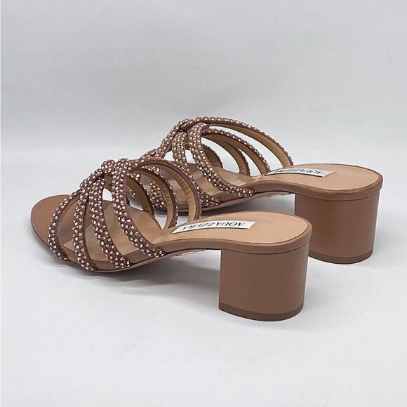 Aquazzura Crystal Leather Sandals size 36.5 - Picture 9 of 14